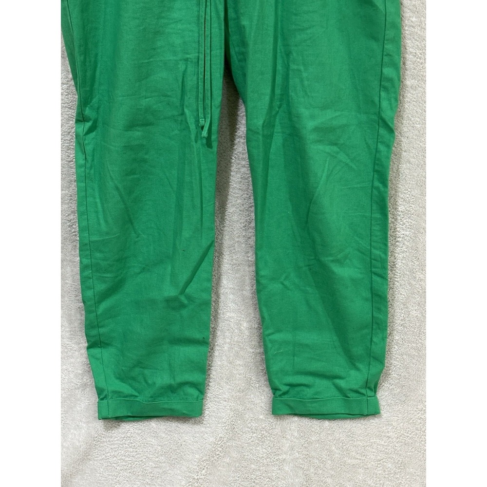 J Crew Pants Womens Size 6 Kelly Green Cotton Linen Pull On‎ Drawstring - Picture 3 of 9